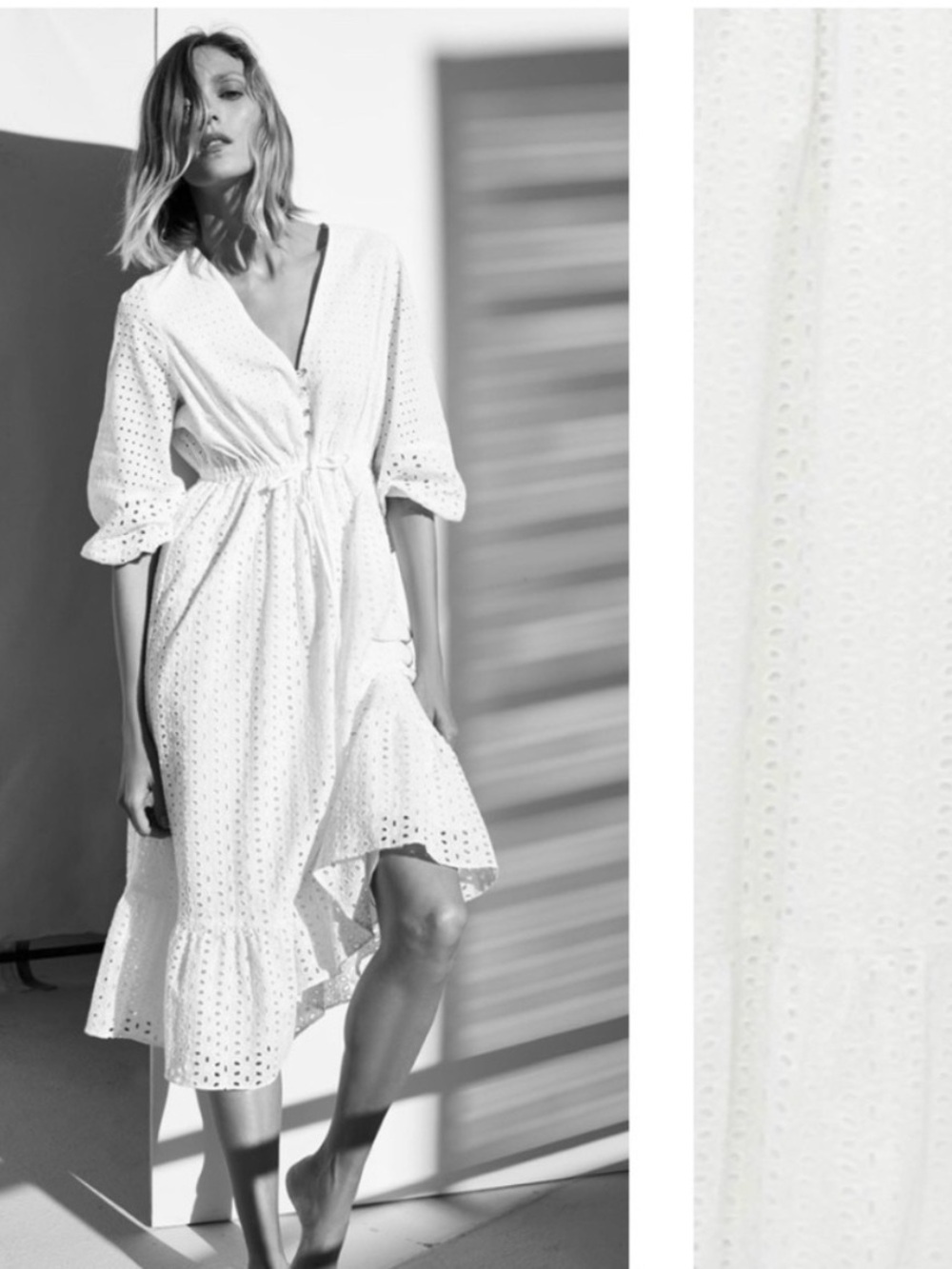 Zara White Eyelet Dress